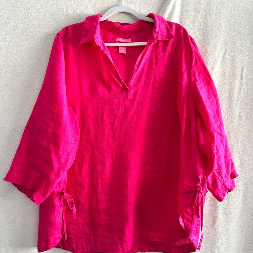 Isaac Mizrahi Vibrant Pink Tunic Top